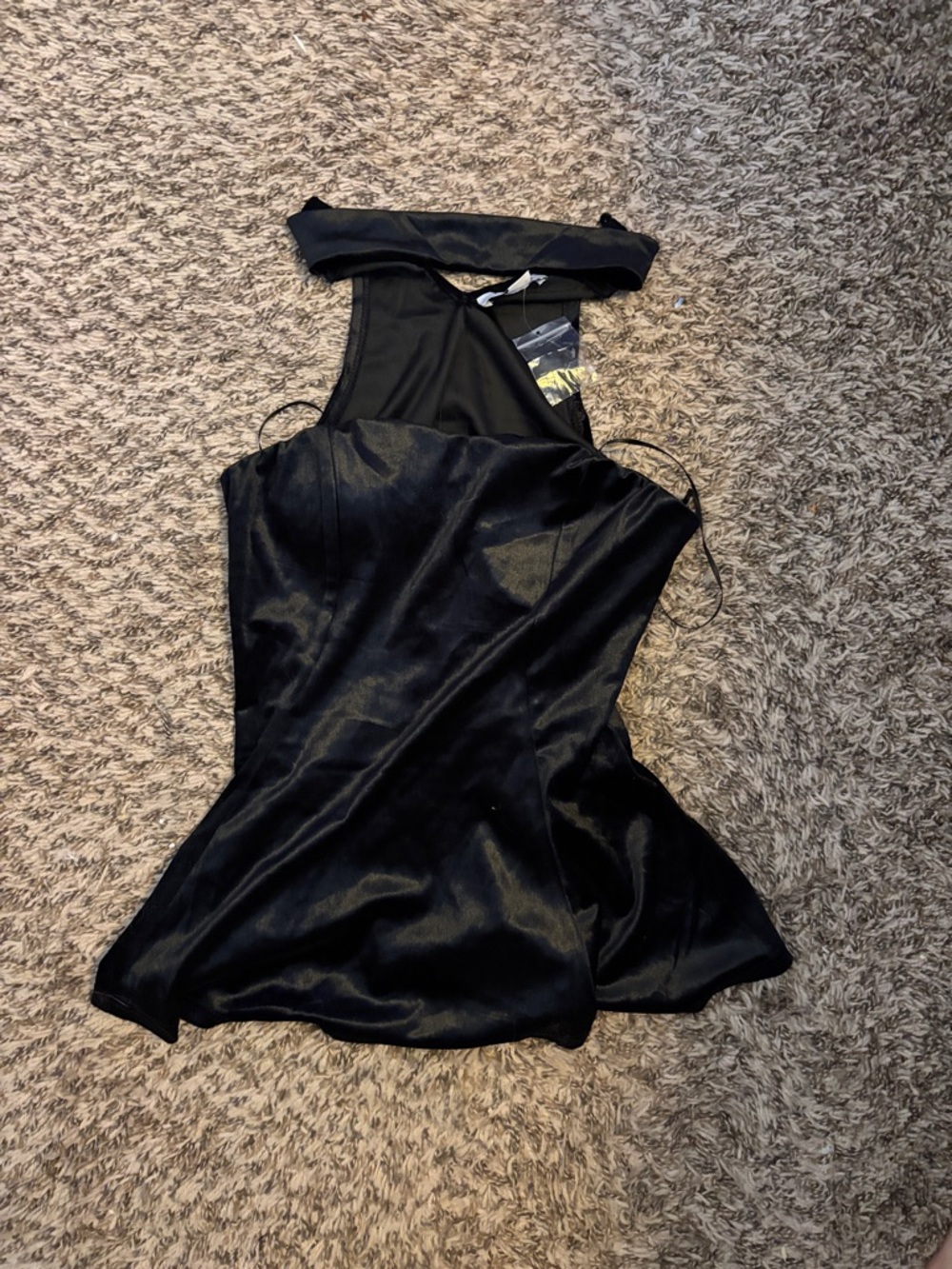 NWT Black Satin Halter Neck Dress